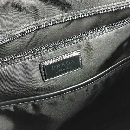 PRADA Backpack Nylon Red Triangle logo plate Signeau print mens Used Authentic