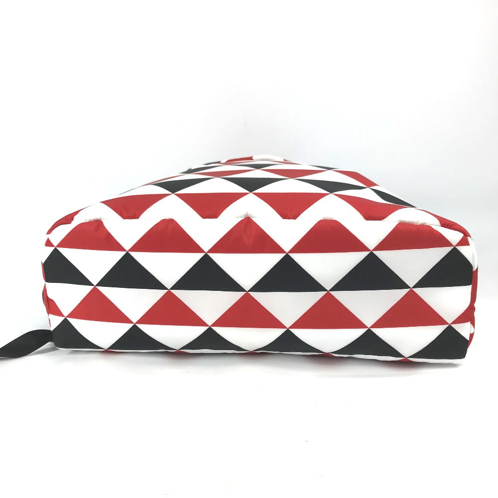 PRADA Backpack Nylon Red Triangle logo plate Signeau print mens Used Authentic