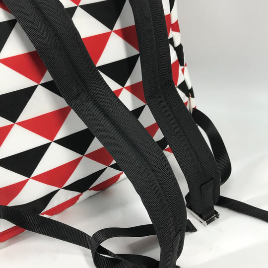 PRADA Backpack Nylon Red Triangle logo plate Signeau print mens Used Authentic