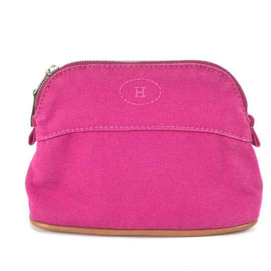 HERMES Pouch canvas pink Boride pouch mini mini