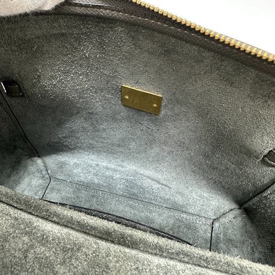 CELINE Handbag 189153  leather gray logo Belt bag micro Women Used Authentic