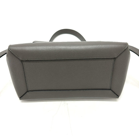 CELINE Handbag 189153  leather gray logo Belt bag micro Women Used Authentic