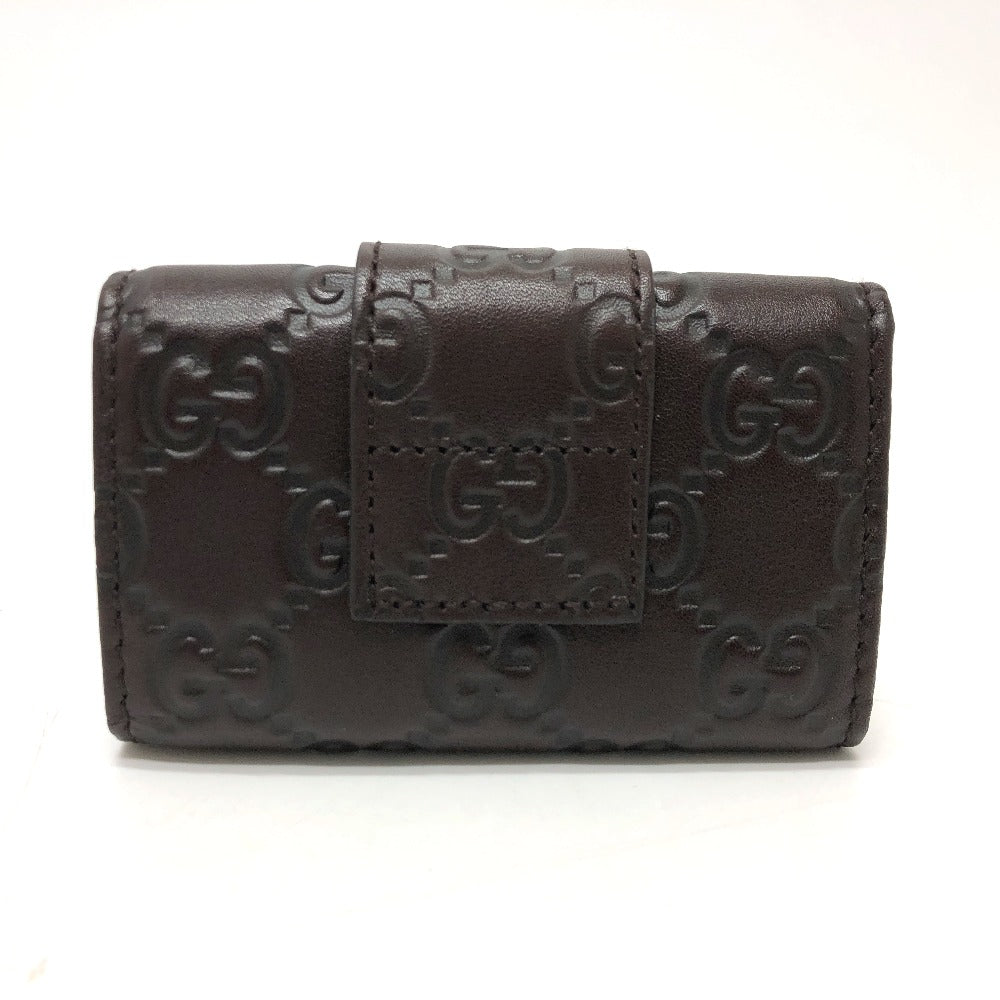 GUCCI Key case Key holder  203551 leather Brown GG Heart plate Women Used Authentic