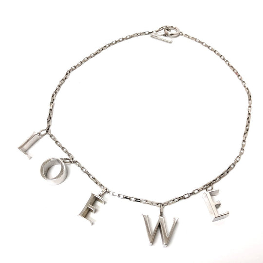 LOEWE Necklace SV925 Silver Icon logo Women Used Authentic