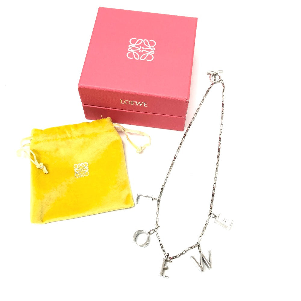 LOEWE Necklace SV925 Silver Icon logo Women Used Authentic