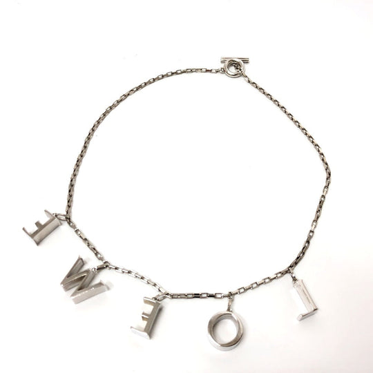 LOEWE Necklace SV925 Silver Icon logo Women Used Authentic