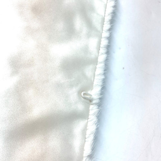 FENDI Scarf FNG477 fur white FILA collaboration logo Women Used Authentic