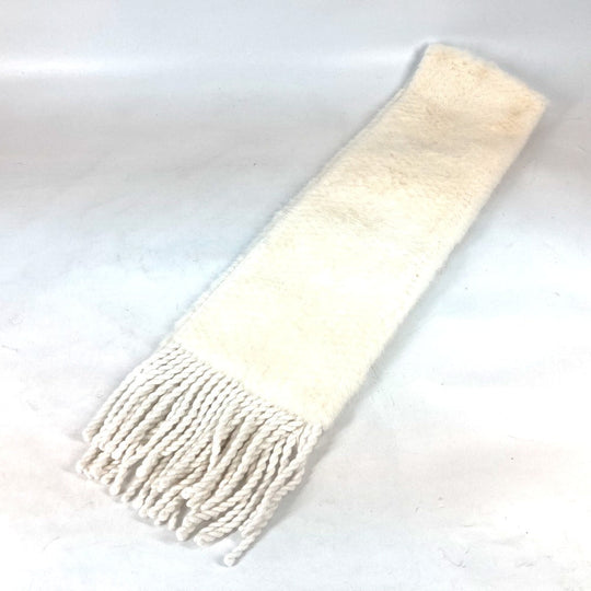 FENDI Scarf FNG477 fur white FILA collaboration logo Women Used Authentic