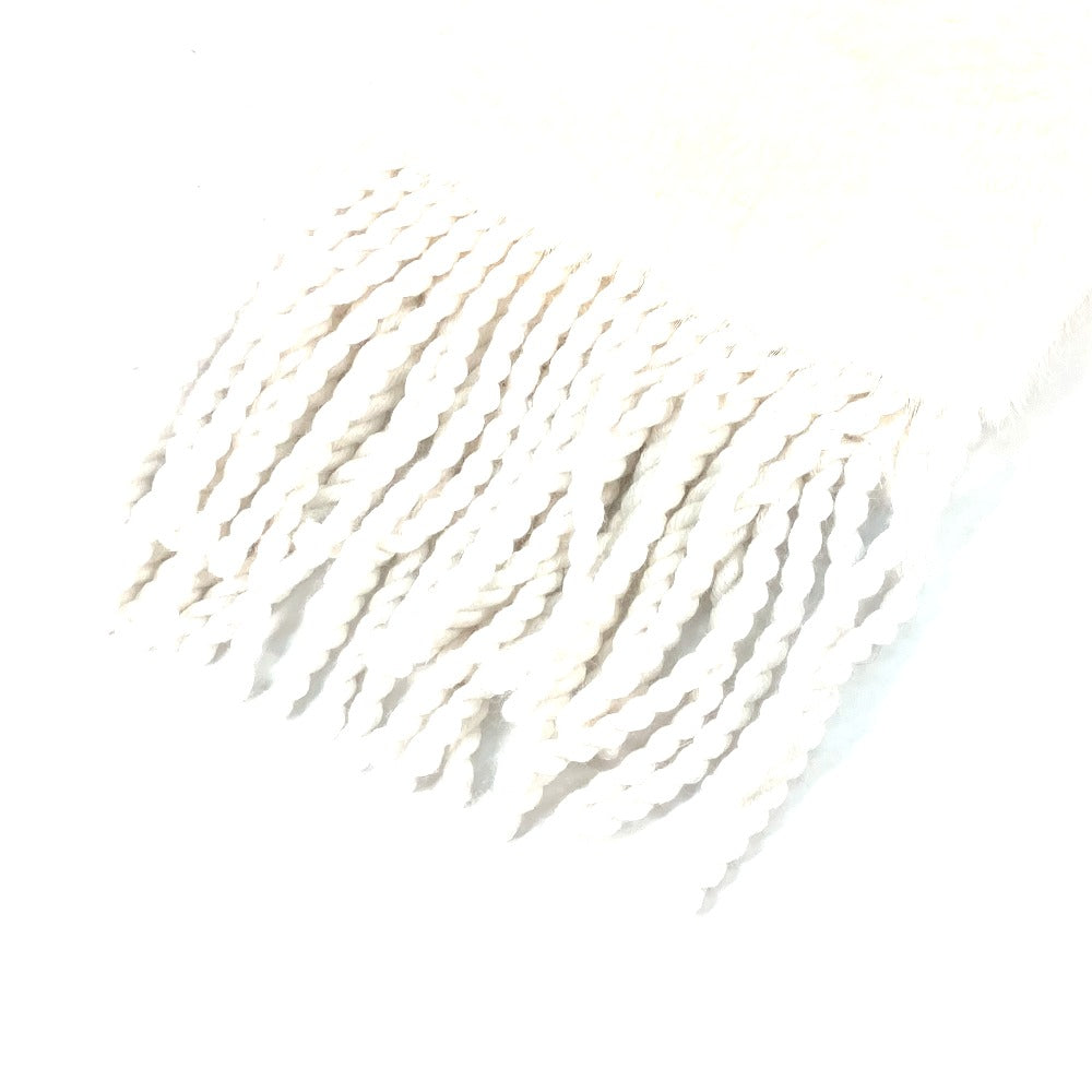 FENDI Scarf FNG477 fur white FILA collaboration logo Women Used Authentic