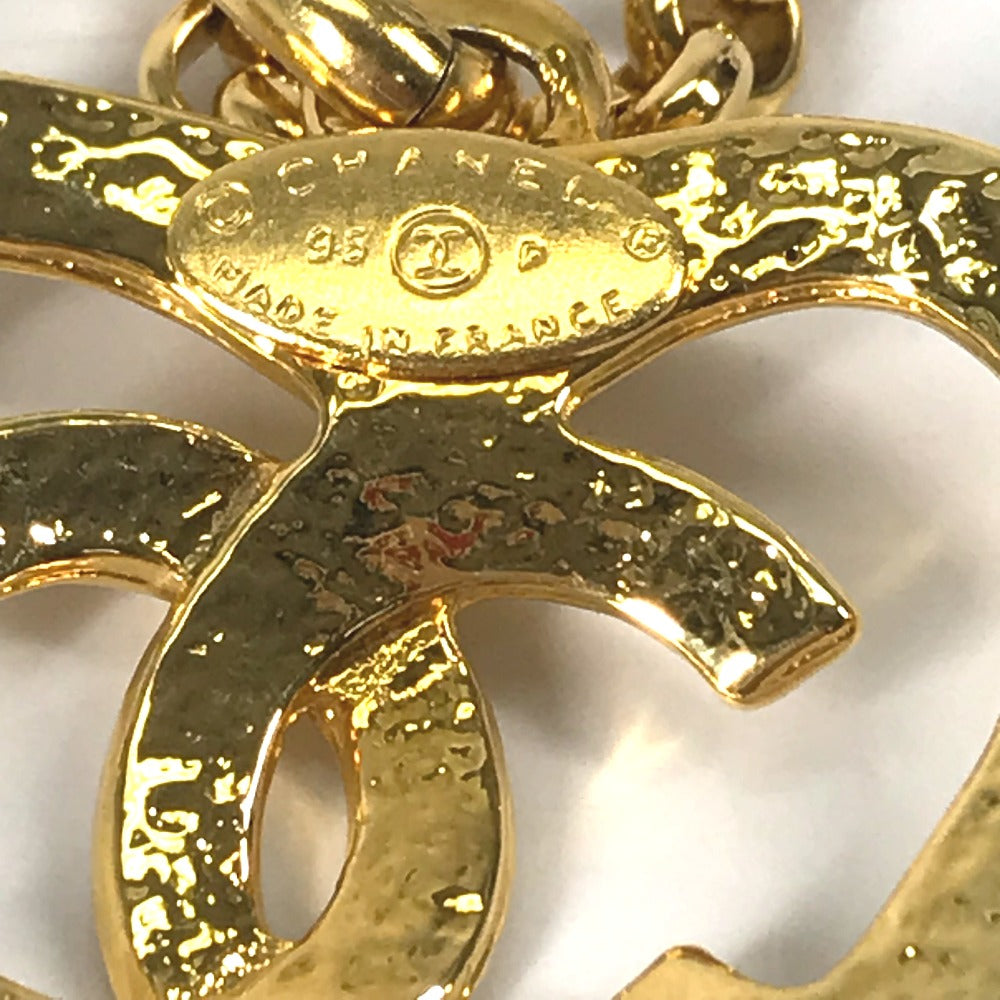 CHANEL Necklace Gold Plated gold vintage Heart CC COCO Mark Women Used Authentic