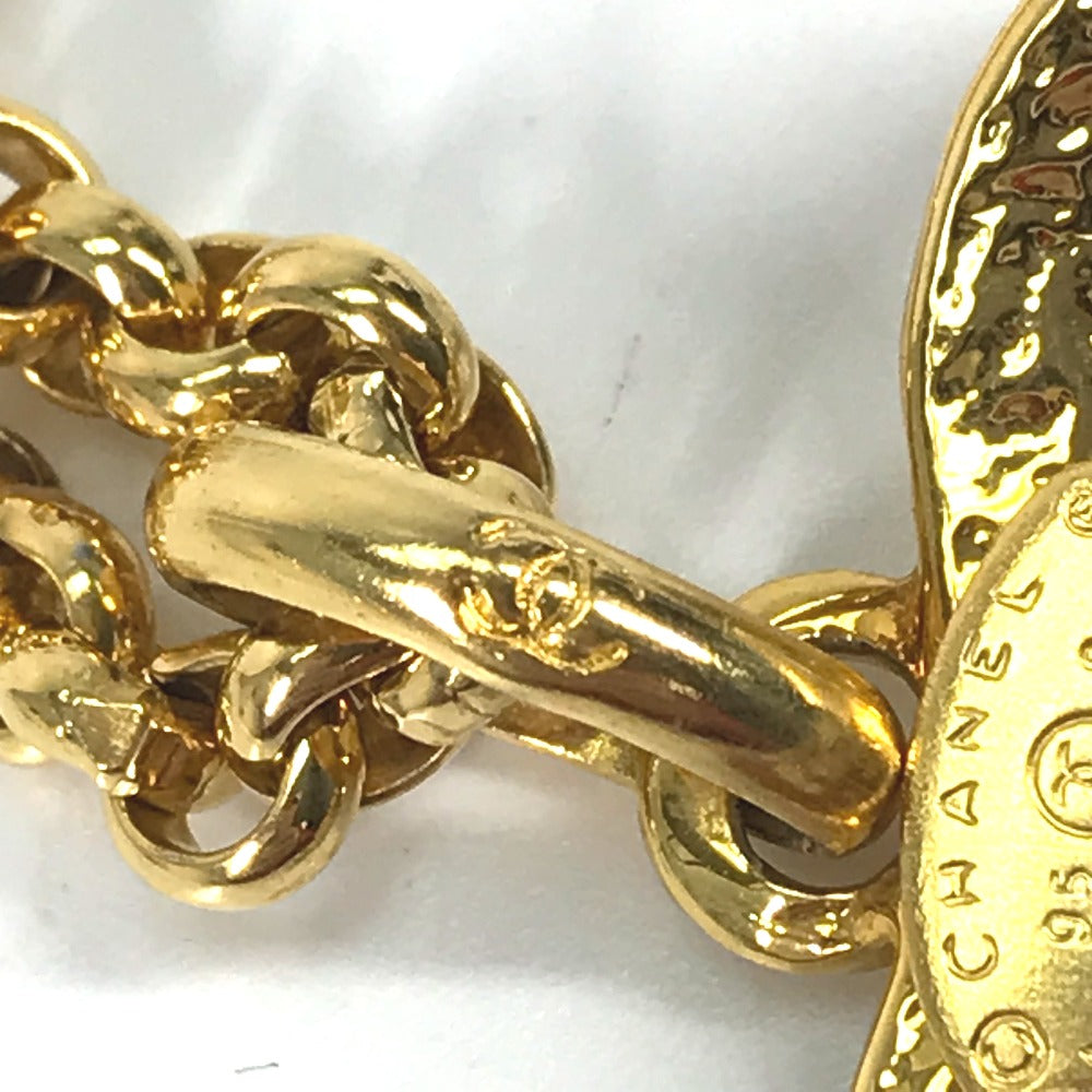 CHANEL Necklace Gold Plated gold vintage Heart CC COCO Mark Women Used Authentic