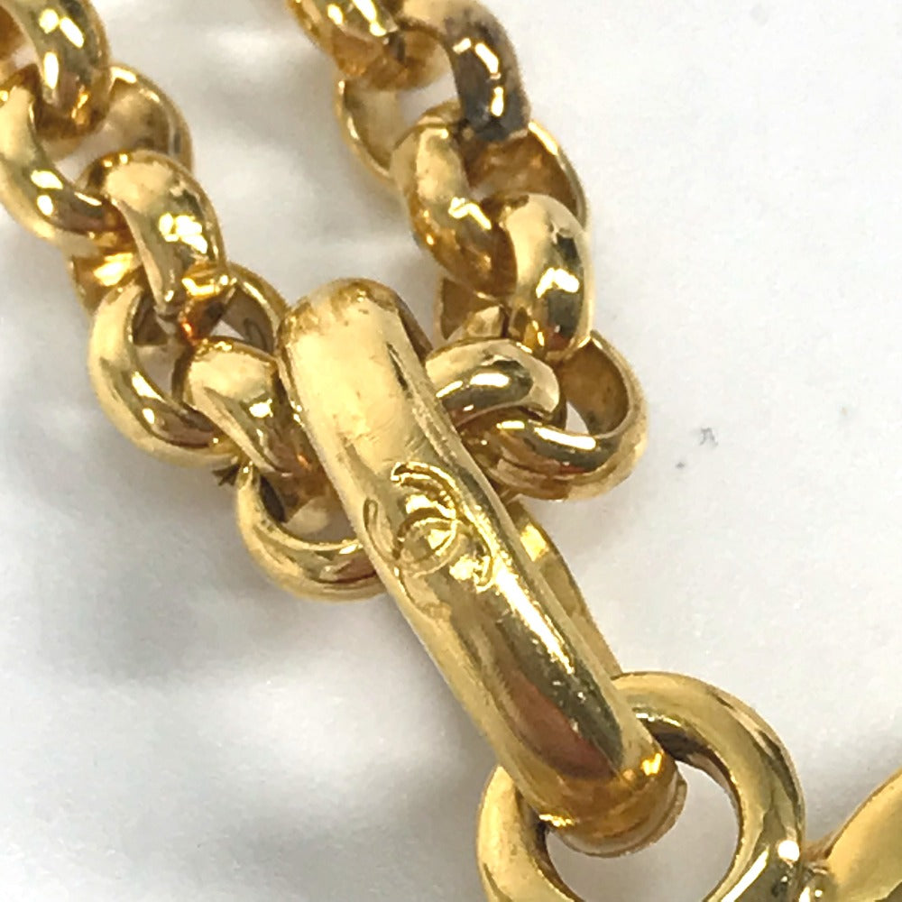 CHANEL Necklace Gold Plated gold vintage Heart CC COCO Mark Women Used Authentic