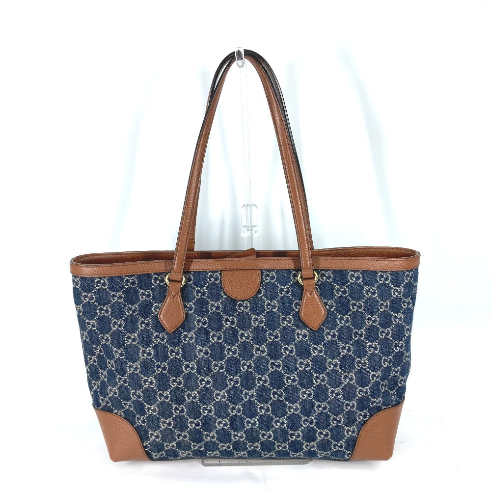 GUCCI Tote Bag 631685 denim blue Ophidia GG denim Medium tote Women Used Authentic