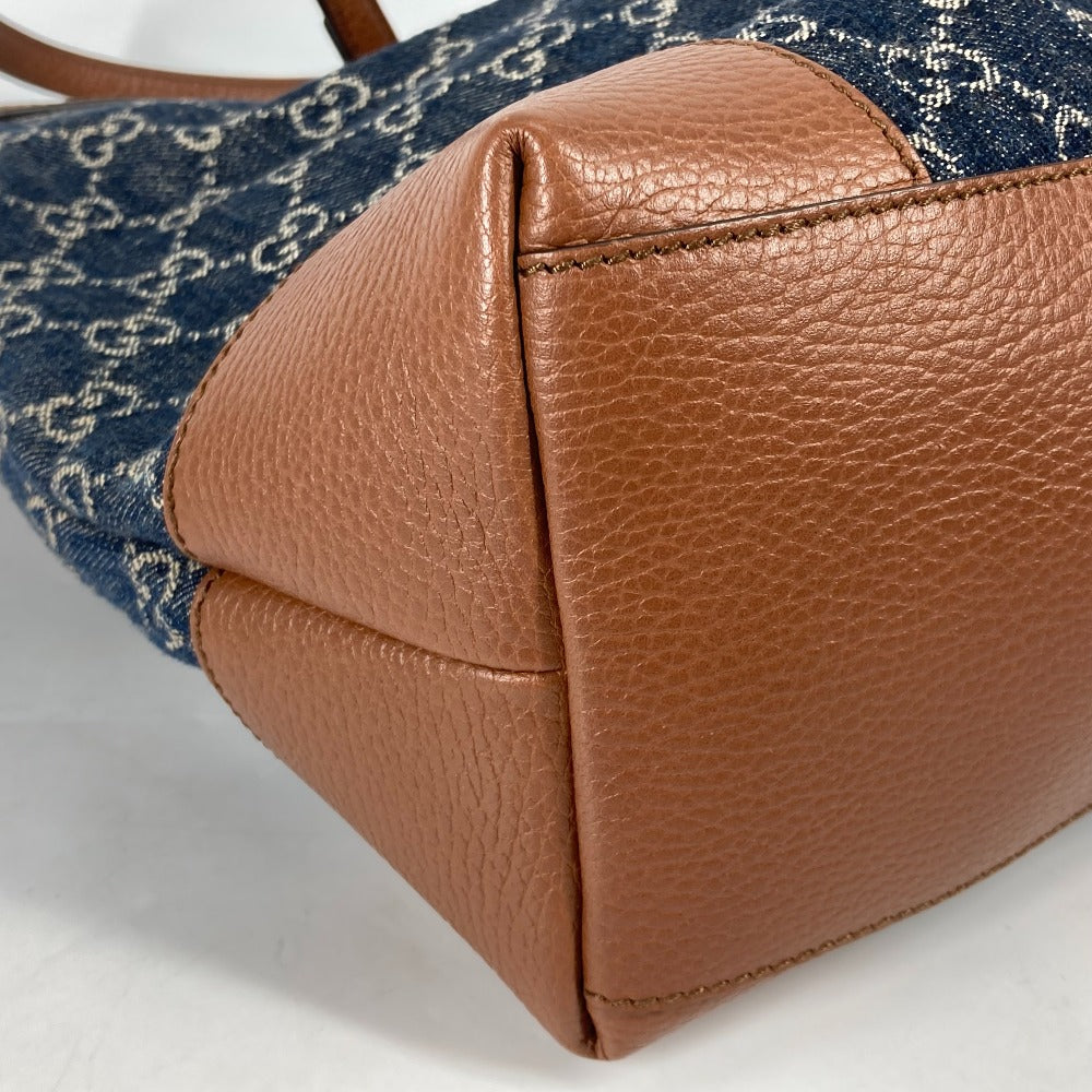 GUCCI Tote Bag 631685 denim blue Ophidia GG denim Medium tote Women Used Authentic