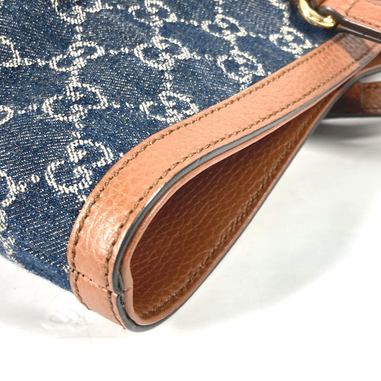 GUCCI Tote Bag 631685 denim blue Ophidia GG denim Medium tote Women Used Authentic