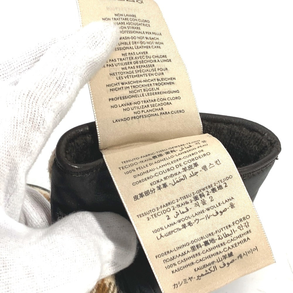 GUCCI Glove 603635 Wool/Cashmere, Leather Brown check Horsebit Women 7 S Used Authentic