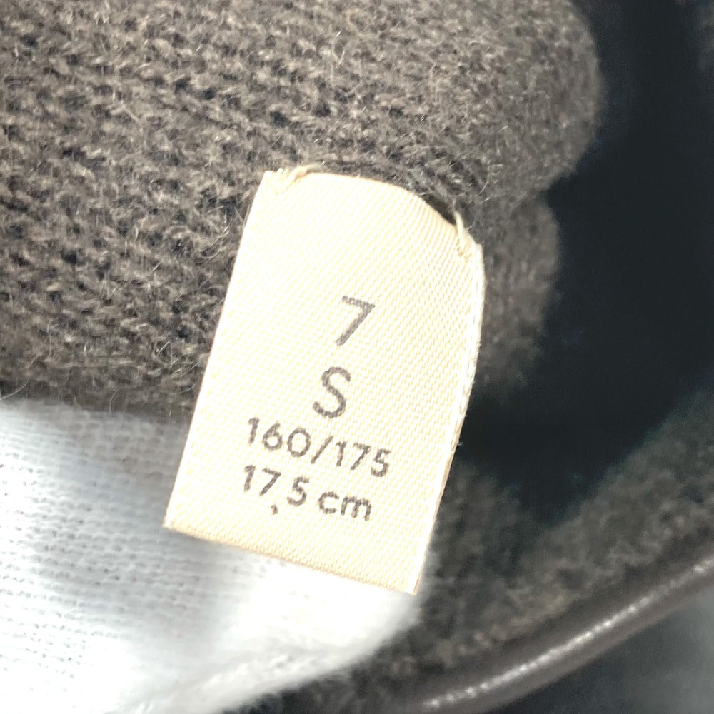 GUCCI Glove 603635 Wool/Cashmere, Leather Brown check Horsebit Women 7 S Used Authentic