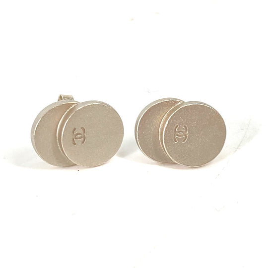 CHANEL Pierce metal Silver CC COCO Mark 99C Double circle Women Used Authentic