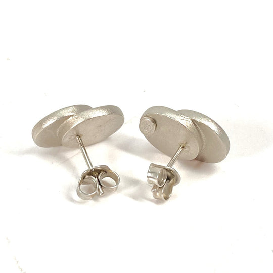 CHANEL Pierce metal Silver CC COCO Mark 99C Double circle Women Used Authentic