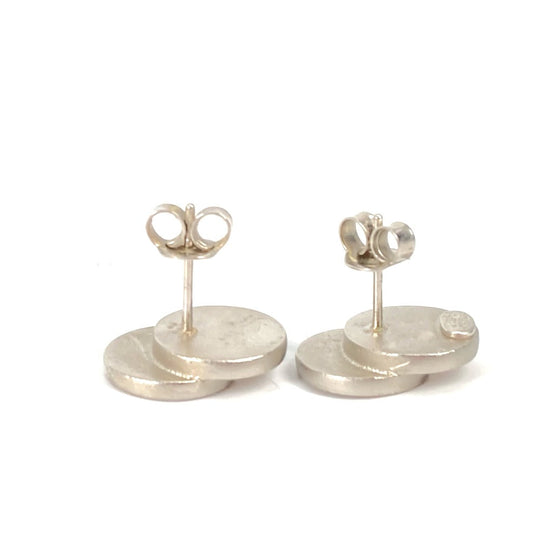 CHANEL Pierce metal Silver CC COCO Mark 99C Double circle Women Used Authentic