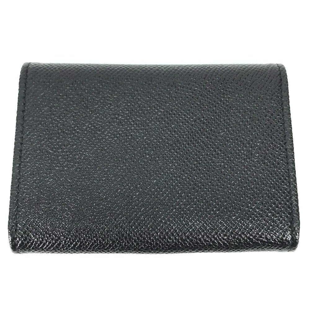 BVLGARI Card Case 30420 leather black Bifold Wallet logo clip mens Used Authentic
