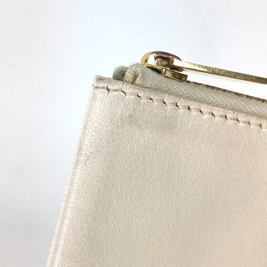 CELINE Clutch bag leather White x yellow By color Women Used Authentic