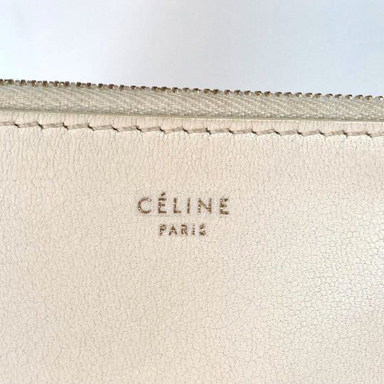 CELINE Clutch bag leather White x yellow By color Women Used Authentic