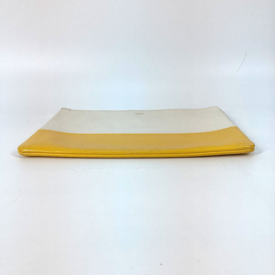 CELINE Clutch bag leather White x yellow By color Women Used Authentic