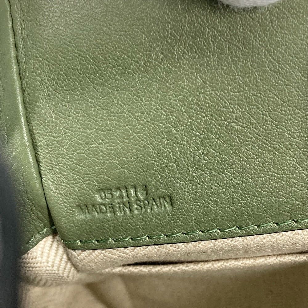 LOEWE Shoulder Bag leather khaki Shoulder Crossbody mini hammock drawstring bag Women Used Authentic