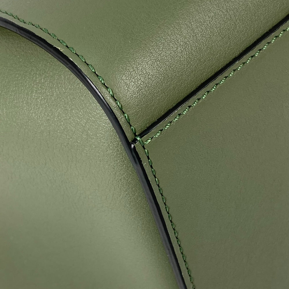 LOEWE Shoulder Bag leather khaki Shoulder Crossbody mini hammock drawstring bag Women Used Authentic