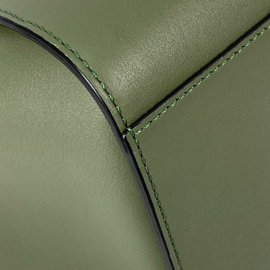 LOEWE Shoulder Bag leather khaki Shoulder Crossbody mini hammock drawstring bag Women Used Authentic