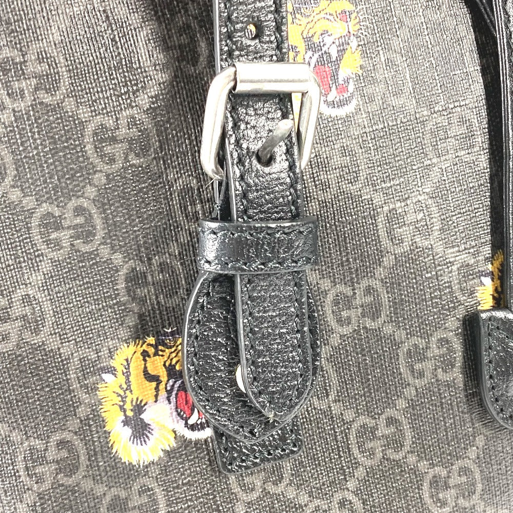 GUCCI Backpack 696013 GG Supreme Canvas black Interlocking G Medium backpack mens Used Authentic
