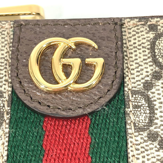 GUCCI Key case Key holder  671722 GG Supreme Canvas beige GG Supreme Ofidia Women Used Authentic
