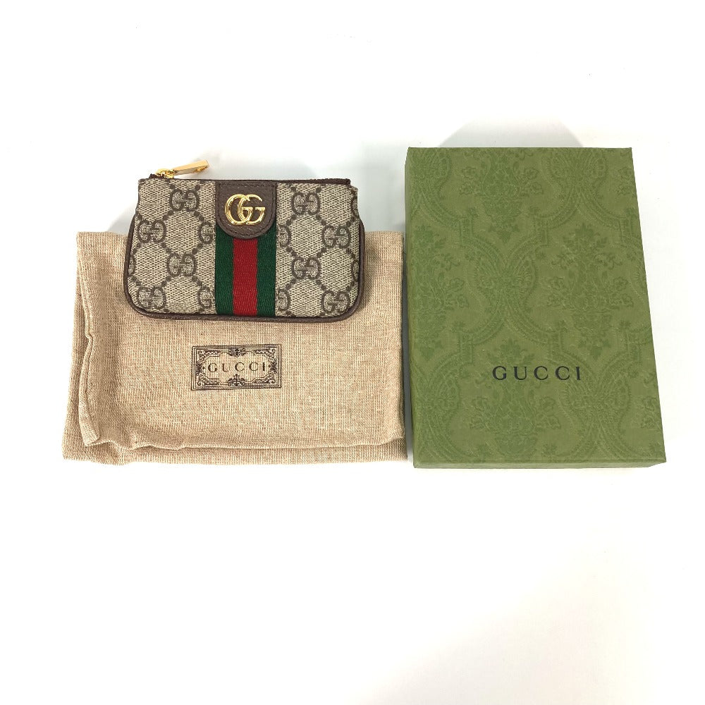 GUCCI Key case Key holder  671722 GG Supreme Canvas beige GG Supreme Ofidia Women Used Authentic