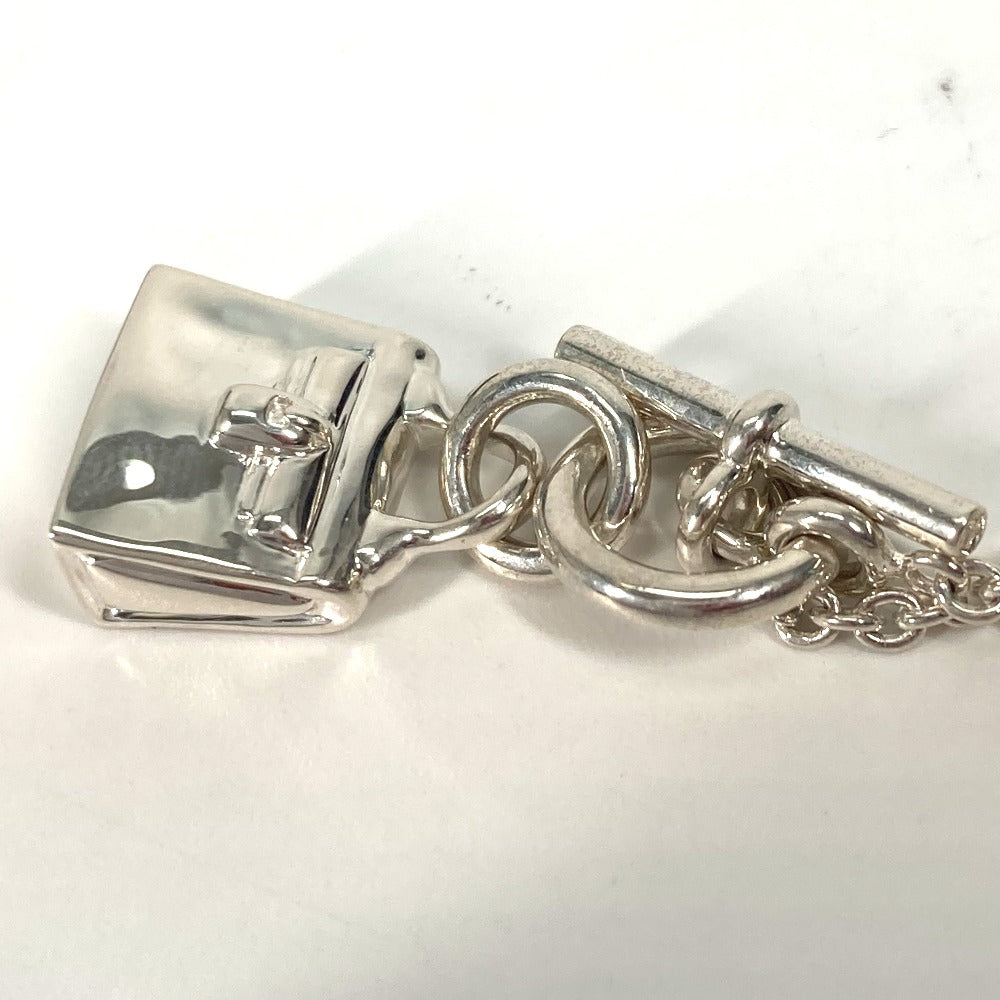 HERMES Necklace SV925 Silver Kelly Amulet Women Used Authentic