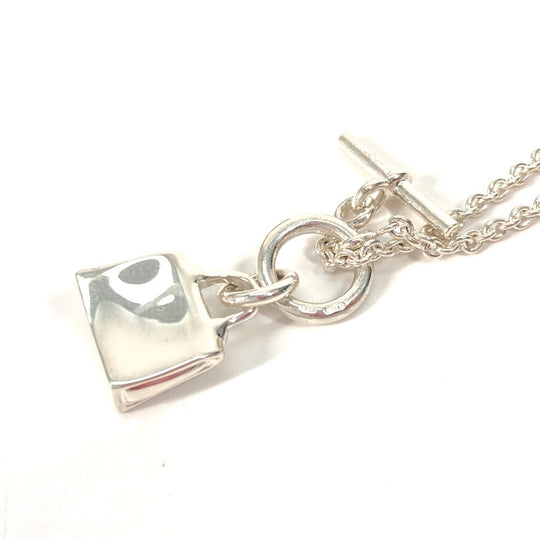 HERMES Necklace SV925 Silver Kelly Amulet Women Used Authentic