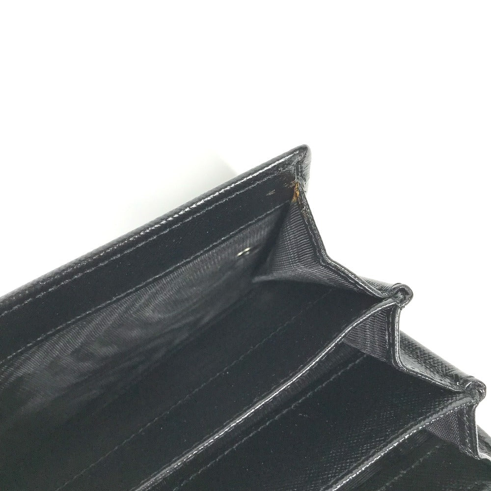 PRADA Long Wallet Purse M608A  Safiano leather black Triangle logo plate Long wallet Women Used Authentic