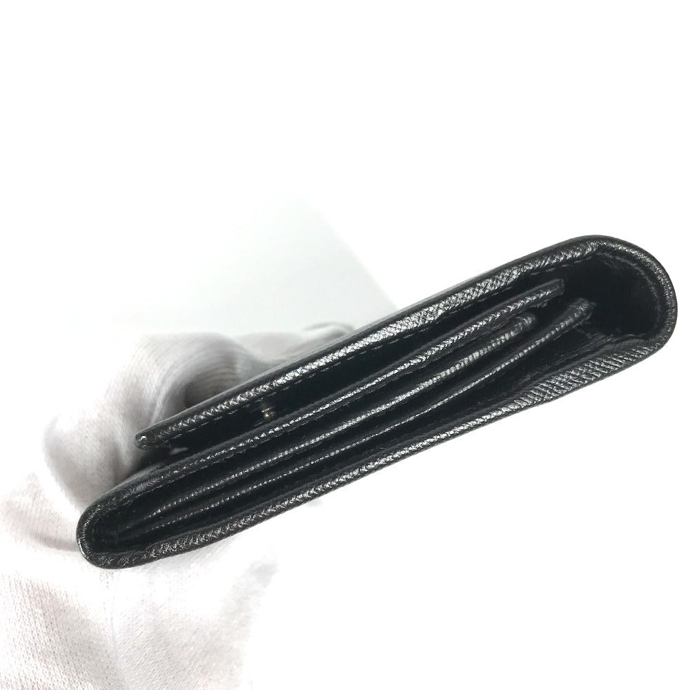PRADA Long Wallet Purse M608A  Safiano leather black Triangle logo plate Long wallet Women Used Authentic