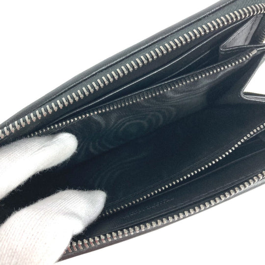 BOTTEGAVENETA Long Wallet Purse leather black Long wallet INTRECCIATO Women Used Authentic