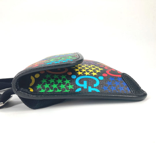 GUCCI Sling bag 598113 Leather / PVC multicolor GG Supreme psychedelic belt bag mens Used Authentic