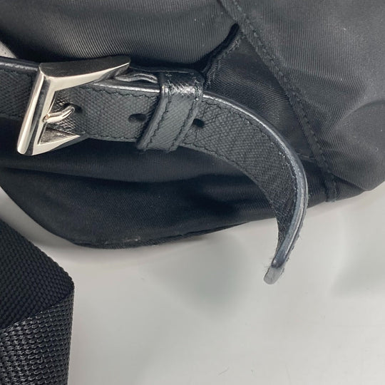 PRADA Backpack 1BZ811 Nylon black Bag Triangle logo plate Women Used Authentic