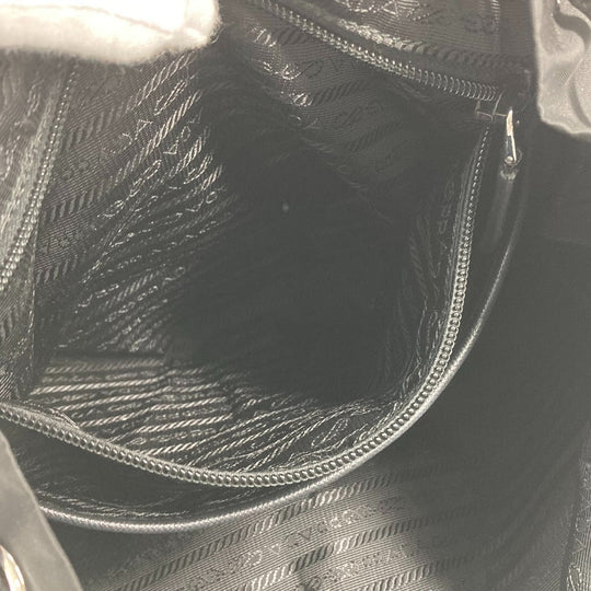 PRADA Backpack 1BZ811 Nylon black Bag Triangle logo plate Women Used Authentic