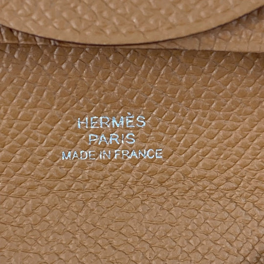 HERMES Coin case Epsom gold Bastia mens Used Authentic