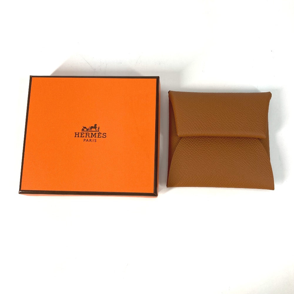 HERMES Coin case Epsom gold Bastia mens Used Authentic