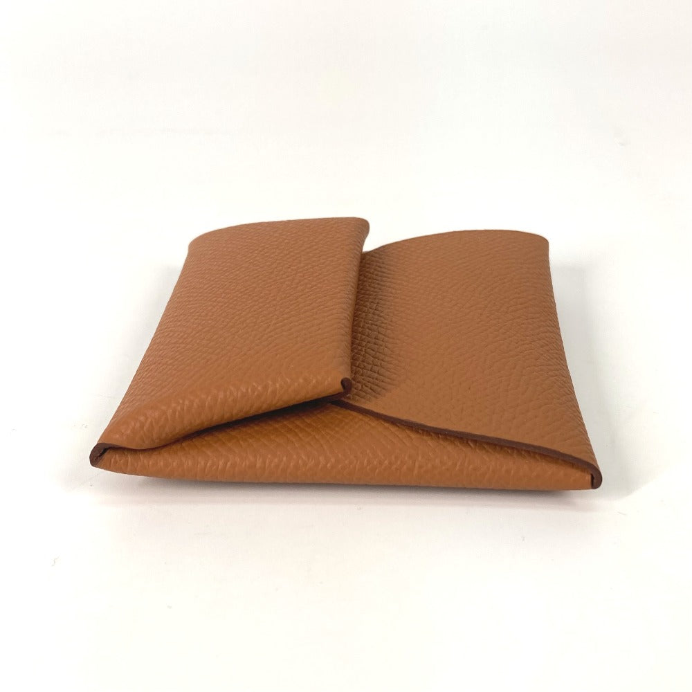HERMES Coin case Epsom gold Bastia mens Used Authentic