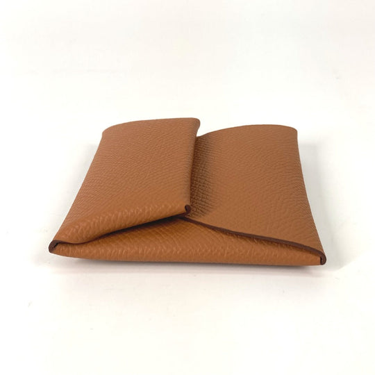 HERMES Coin case Epsom gold Bastia mens Used Authentic