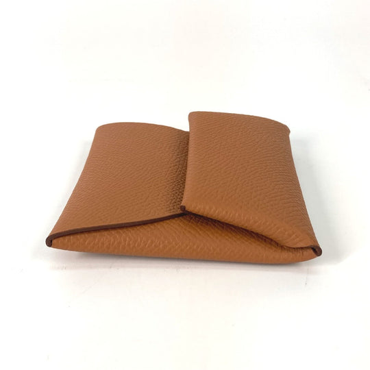 HERMES Coin case Epsom gold Bastia mens Used Authentic
