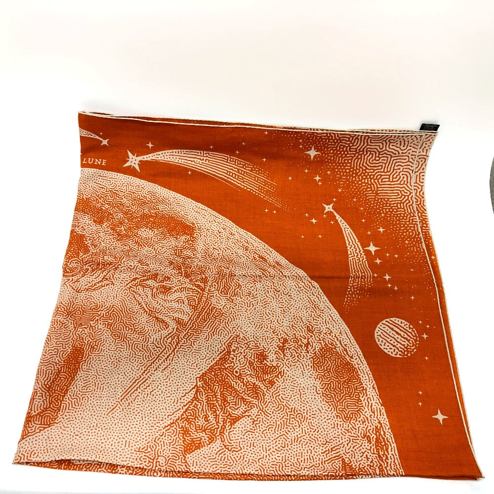 HERMES scarf Cotton, Silk Orange Clair De Lune Calegean 140 Women Used Authentic