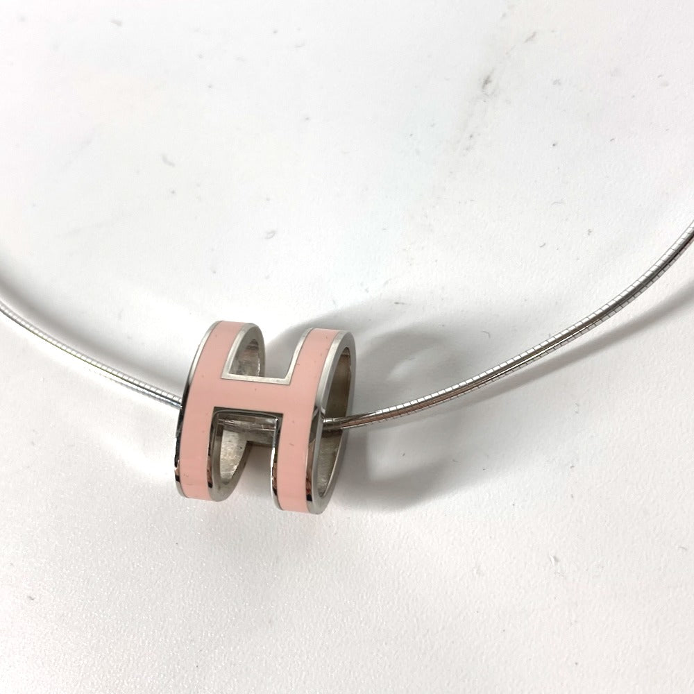 HERMES Necklace metal Light pink Pop Ash H Women Used Authentic