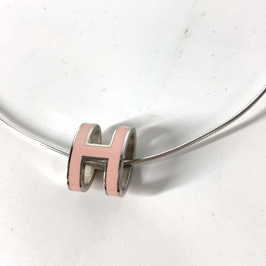 HERMES Necklace metal Light pink Pop Ash H Women Used Authentic